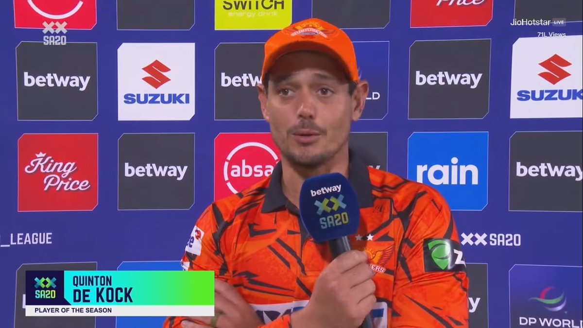 ishqsufiyana00's tweet photo. Quinton DeKock won the player of the series award in SA T20 league.
This is also good news for Mumbai Indians.
#Quintondekock #SA20Final https://t.co/Oazq6x367c