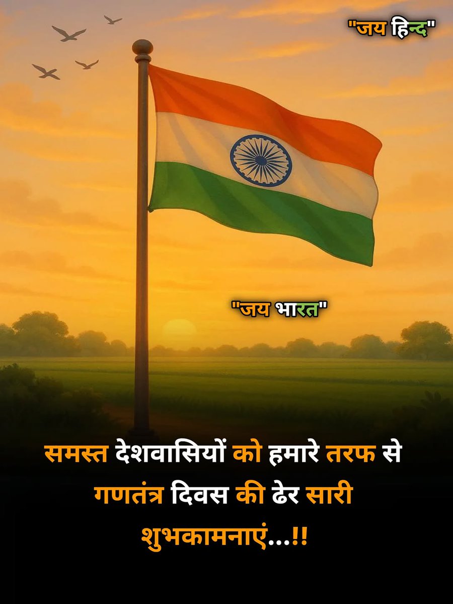 ImAdbhut's tweet photo. 🇮🇳 Happy Republic Day!
संविधान ने हमें अधिकार दिए,
अब हमारी ज़िम्मेदारी है कि हम अपने विचार, कर्म
और चरित्र से भारत को और महान बनाएँ।
सोच बदलेगी, देश बदलेगा।
– Adbhut Mindset ✨ https://t.co/0MEYMtYV3w