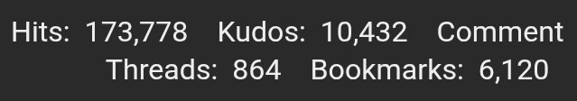 I keep giggling at the amount of bookmarks eye for an eye has publicly vs how many it *actually* has when you take into account private bookmarks too... ppl rly dont wanna admit they read eye fic (I mean valid?)