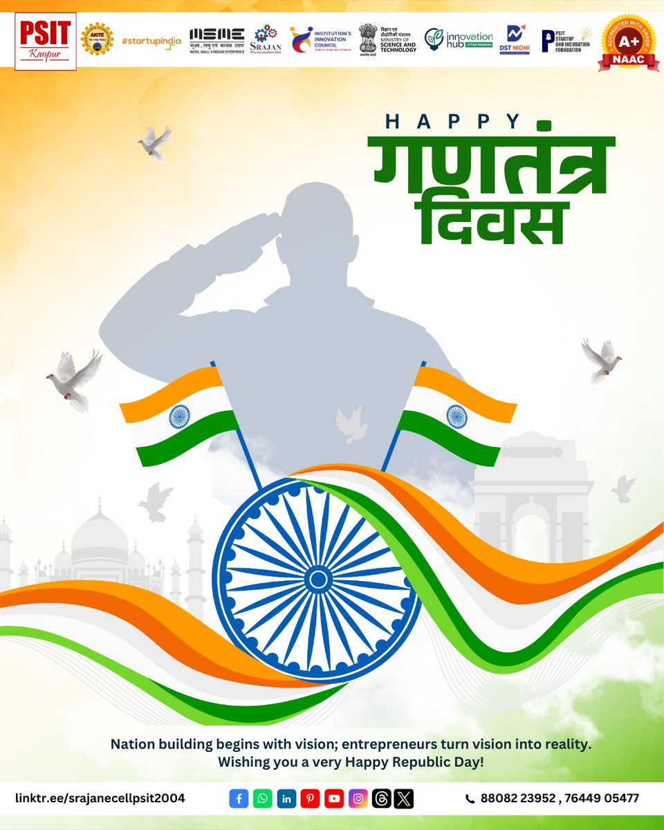 Creativity meets patriotism.
At Srajan Club, we celebrate ideas, expression, and the spirit that unites us.
Happy Republic Day!! 

#SrajanClub #RepublicDay #CreativeIndia#ProudIndian #26January