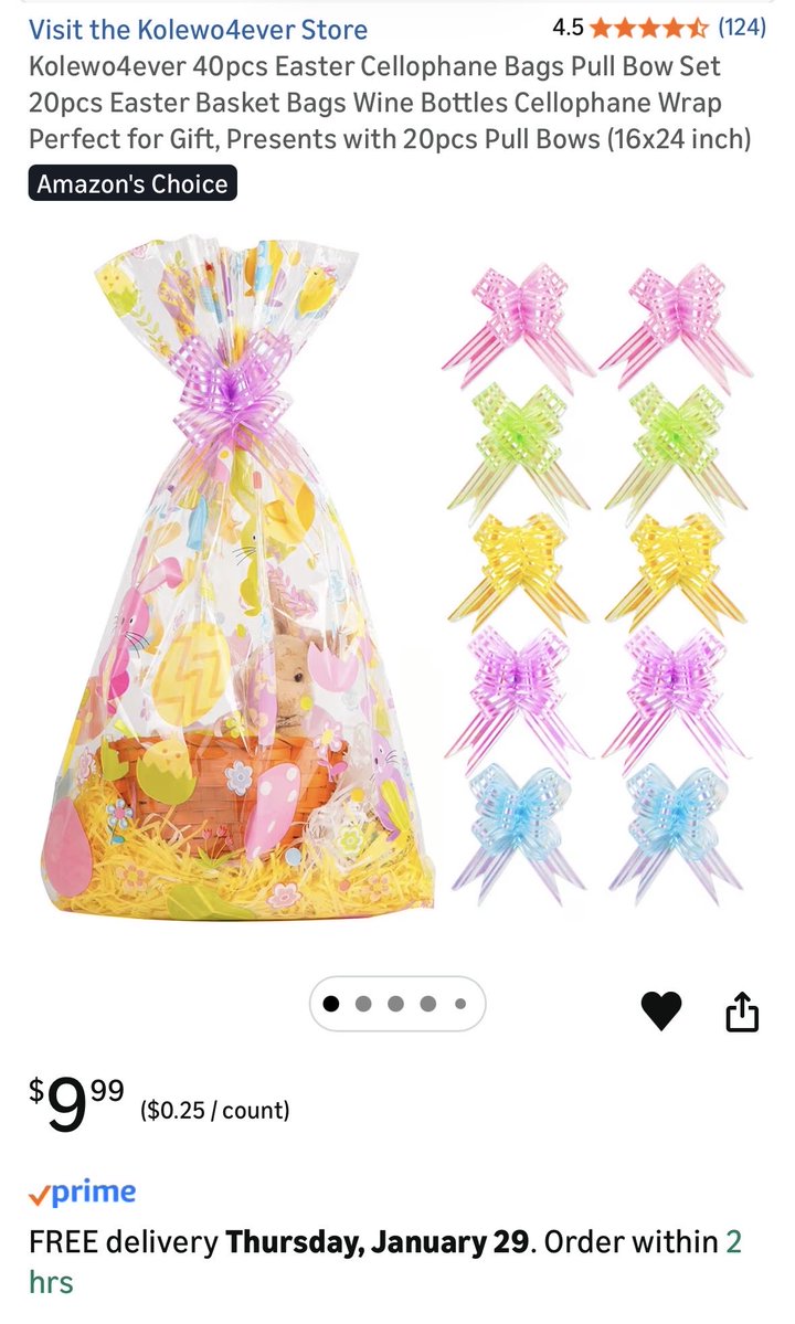I have Valentine’s stuff ready for my students, but am in need of these bags for my students’ Easter basket gifts.
I’d like to start prepping these next month.
I already got baskets on clearance last year for 25¢ each!

Can anyone help? #clearthelist 

amazon.com/hz/wishlist/ls…
