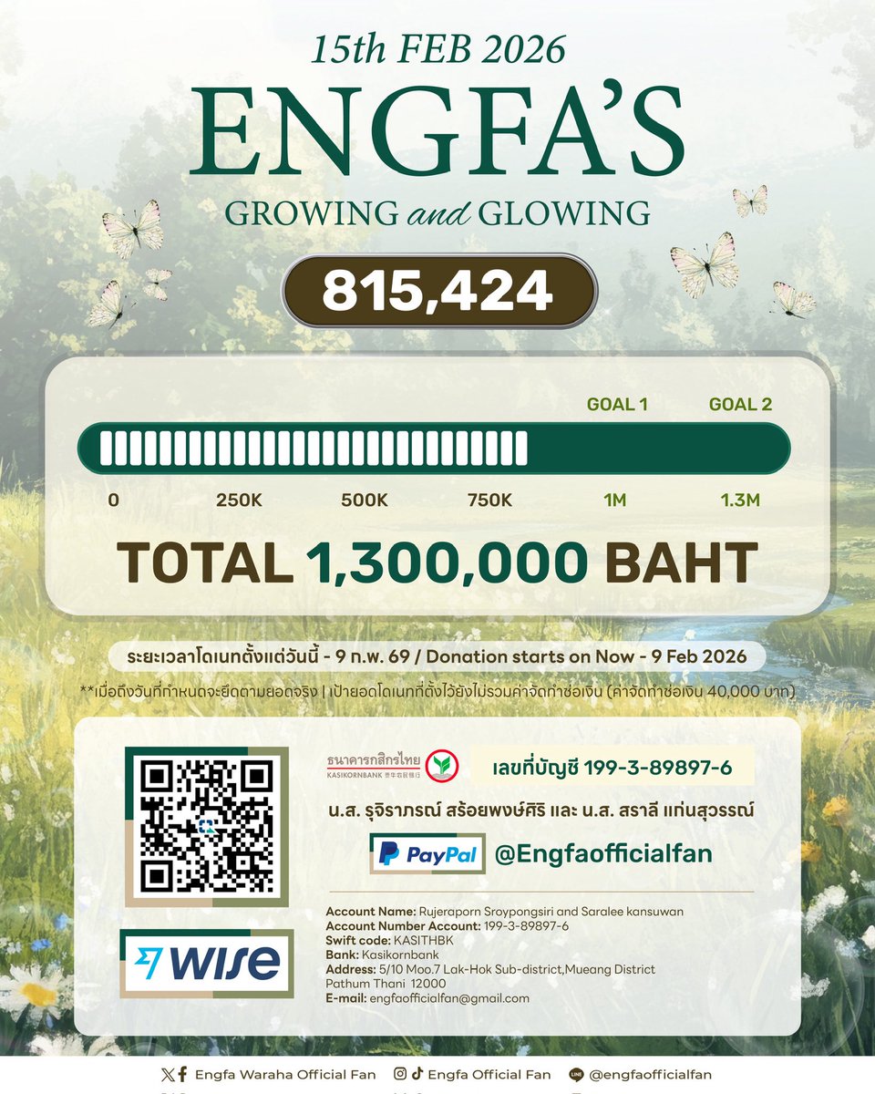engfastudio's tweet photo. อีก14วัน กับยอด 815,424 บาท ขาดยอดอีก 184,576บาท จะครบเป้าหมาย 1M นะค้าบบ✌🏻🙇🏻‍♂️ มาสู้ไปด้วยกัน✌🏻

แผ่นเสียงที่2 ขาดยอดอีก 34,576 บาท แผ่นเสียงที่2 จะครบน้าาา✌🏻

มาสะสมยอดให้กับวันเกิดอิงอิงกัน🎂���

WONDERFUL YEAR ENGFA26
#อิงฟ้ามหาชน #EngfaWaraha 
#อิงฟ้าวราหะ https://t.co/k9ORdA1LeI