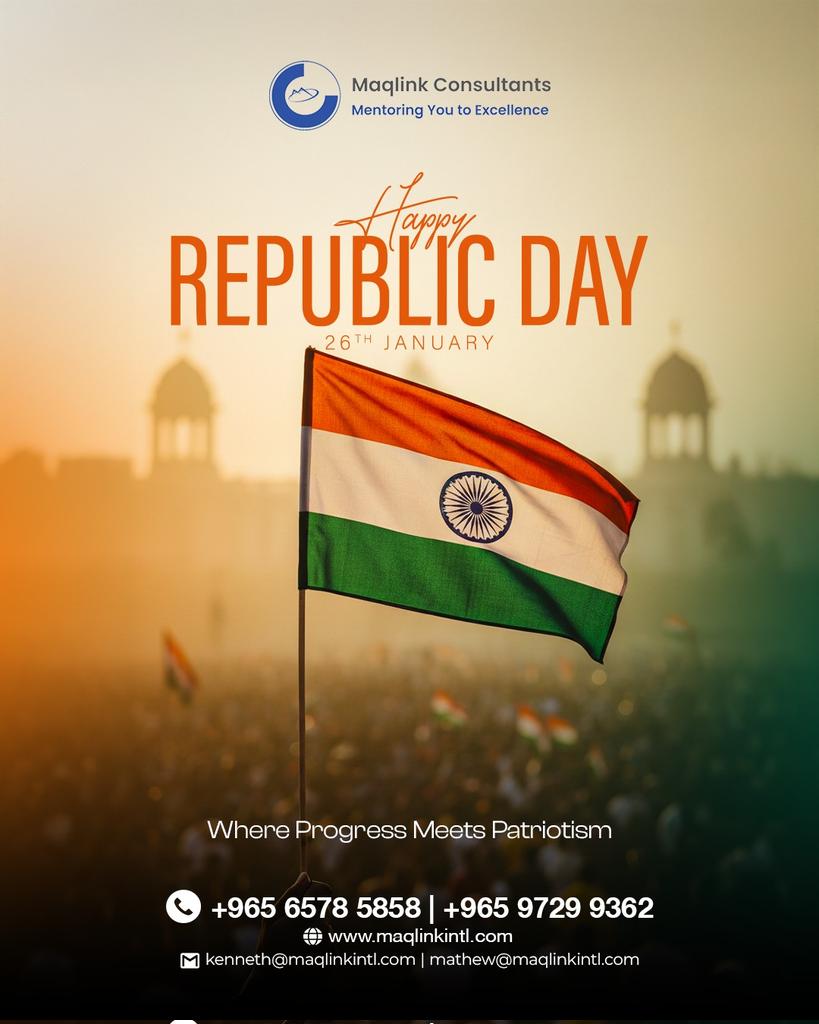 MaqlinkC's tweet photo. At Maqlink Consultancy, we believe nation-building begins with responsible businesses, clear strategy, and long-term vision. As India moves forward, we remain committed to guiding organisations with integrity, insight, and purpose.

#RepublicDay2026 #india https://t.co/Gqx8pVUfhA