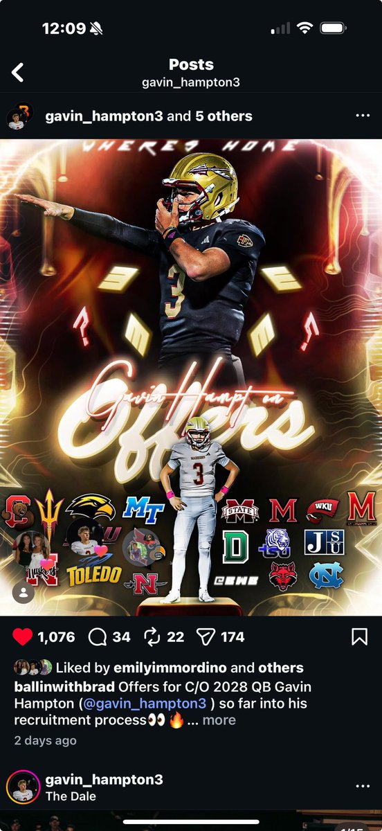 Gavin Hampton — QB tweet media