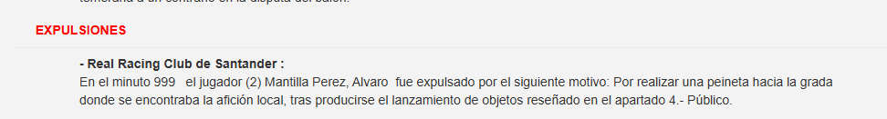 jfllata's tweet photo. @Aitor_Alexandre @TheLoboBlanco @Mastru05 @jblag88 @realracingclub Hola Aitor.
En el acta arbitral han puesto que es a Mantilla.
https://t.co/X3CWtyCG9F https://t.co/oBssp9GqdV
