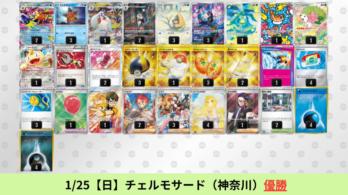 1/23【金】～1/25【日】 メガスターミーexのシティリーグ優勝デッキを