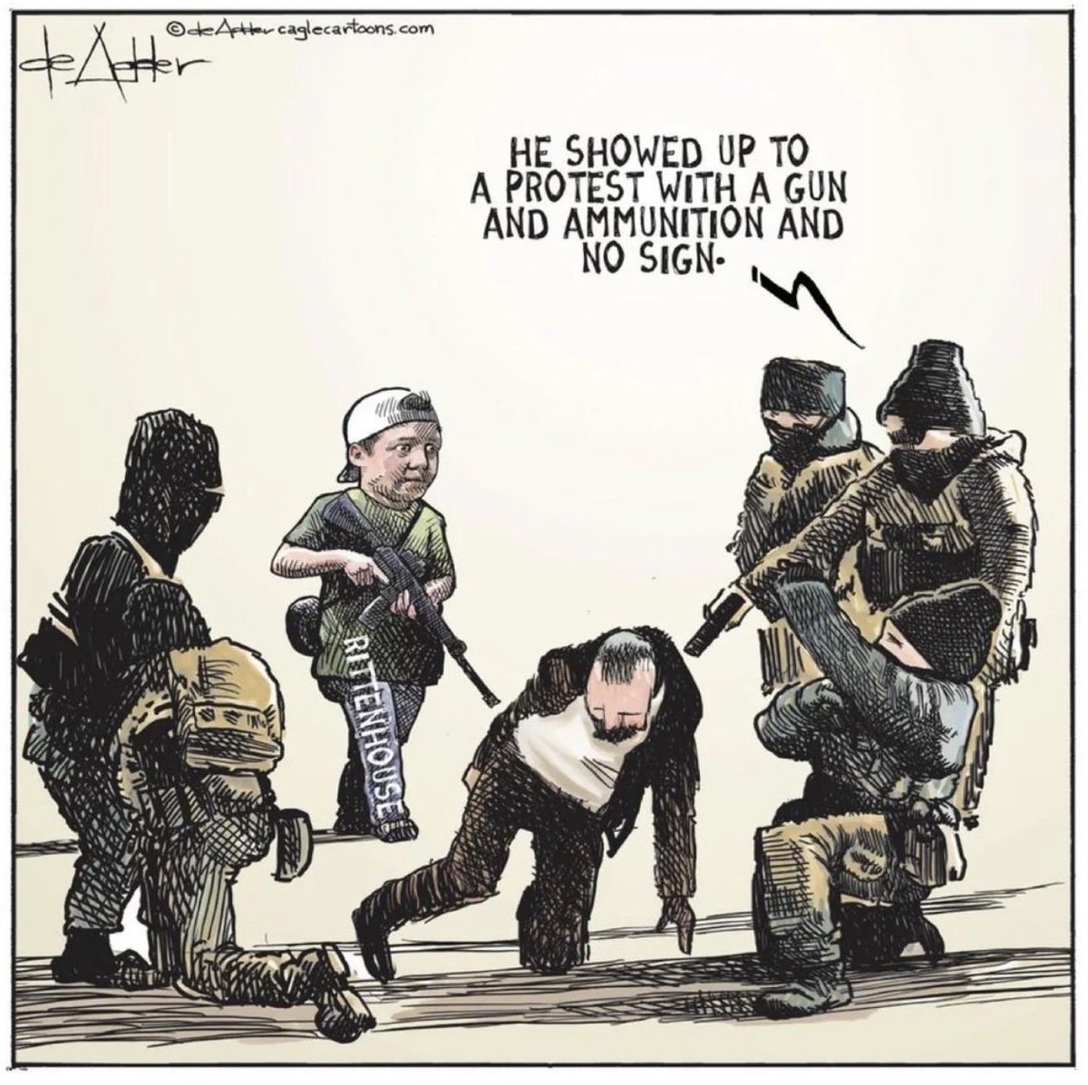 Excellent cartoon from 'award winning' Canadian artist, Michael de Adder! 🇨🇦
Sadly, this is what America has become 
under the #WorstPresidentEver! 😡

On a 1-10 scale, how happy will you be
when he's made FULLY 'accountable' for
his crimes? 🤔

Cr: <a href="/deAdder/">Michael de Adder</a> #NobodyIsAboveTheLaw