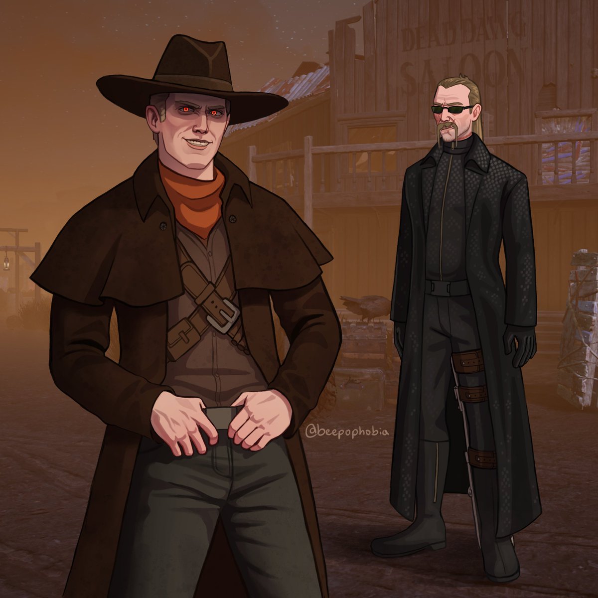 beepophobia's tweet image. Drip or drown, partner 😎 #deadbydaylight #albertwesker #deathslinger #weskslinger