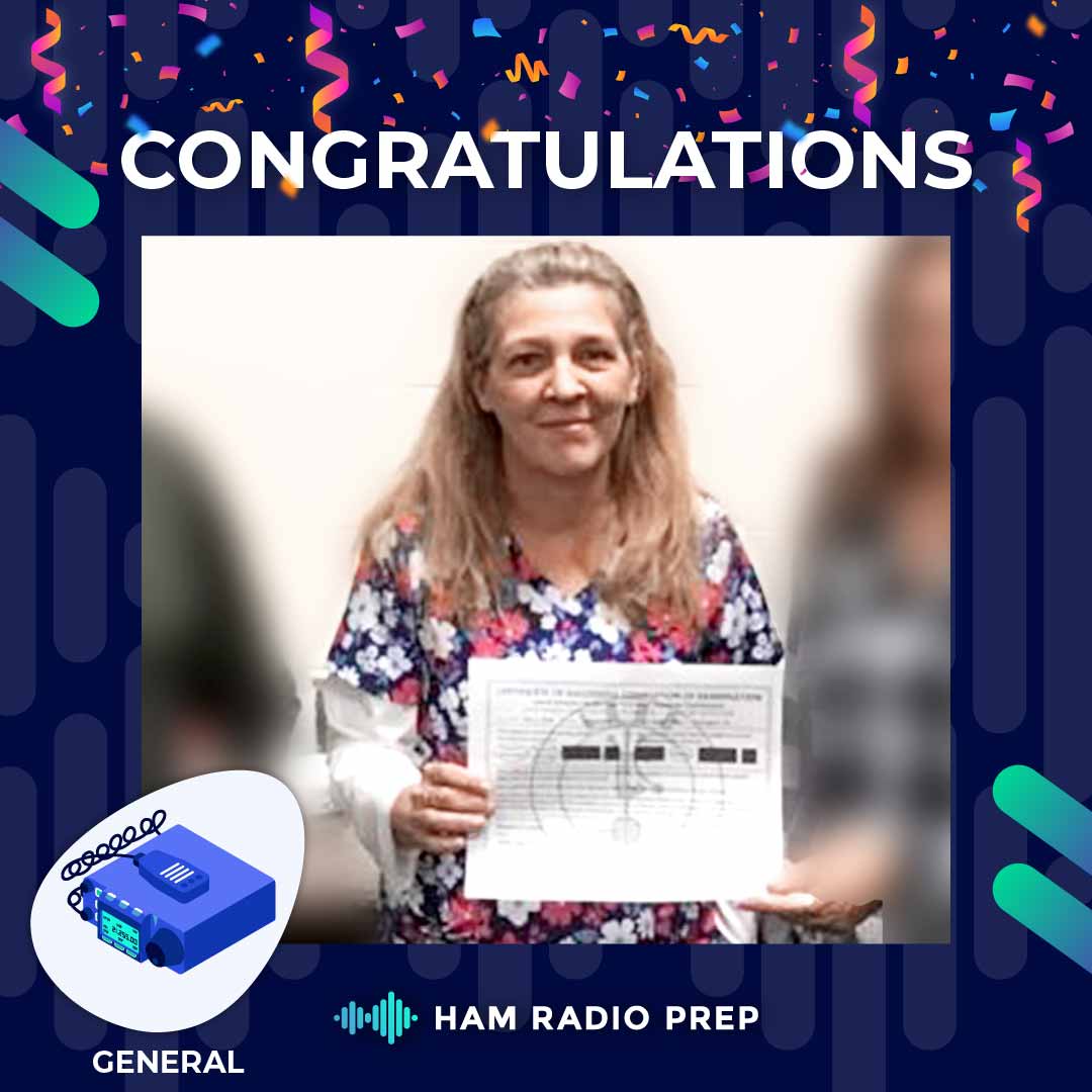 HamPrep's tweet image. 🚀 Double the celebration for Ramona Tucker from #Virginia! 🎊 Ramona didn't just get her start—she went the distance and earned both her #Technician and #General Class licenses! 🏆📡

Ramona is joining the community with a focus on #EmergencyCommunications and pure #Hobby
