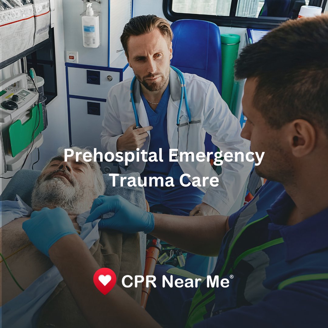 Prehospital Emergency Trauma Care Training prepares responders to manage traumatic injuries and make fast, informed decisions before patients reach the hospital! Find Training at cprnearme.com

#TraumaCare #PrehospitalCare #EmergencyResponse #FirstResponderTraining