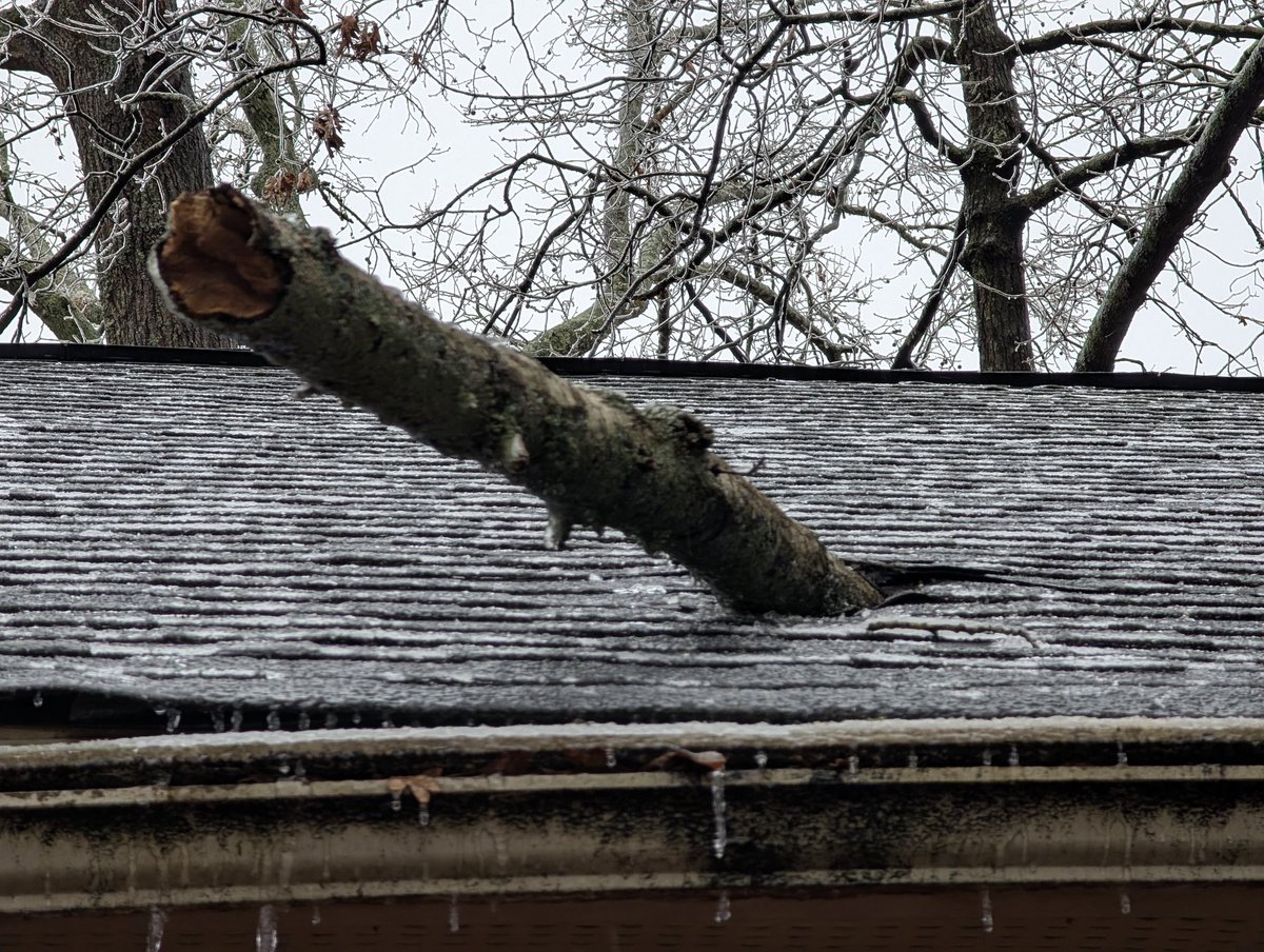 theinfinitemyth's tweet photo. @ryanhallyall Damage in Peachtree Corners, GA. Everyone is ok. Ice is melting away somewhat, but temps are beginning to plummet again. https://t.co/KMShK0XlL2