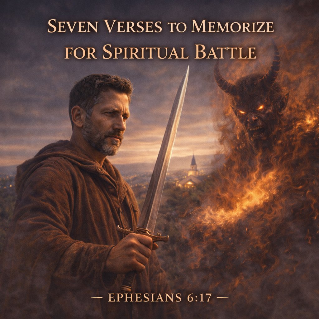 TNTJohn1717's tweet image. Seven Verses to Memorize for Spiritual Battle

INTRODUCTION

Spiritual battle is not a poetic metaphor for the weak of mind; it is the daily experience of every believer who dares to walk after the Spirit in a world run by “the god of this world” (2 Corinthians 4:4). The tragedy…