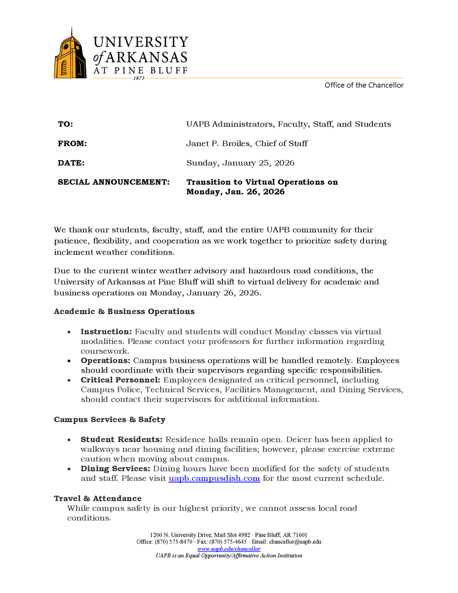 UAPB Official tweet media