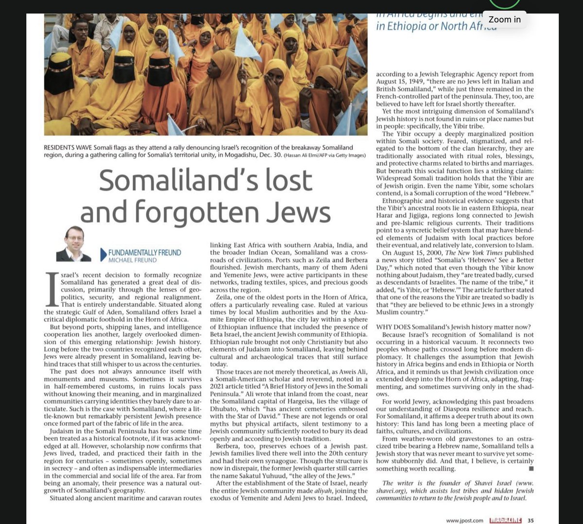 RAbdiAnalyst's tweet photo. In antiquity, a Jewish community lived and traded in modern day Somaliland.

Historians believe most may have been Arab Jews - migrants from Yemen.

Archeological traces of an early thriving Jewish life aside, a small minority Somali clan called "Yibir" traces its genealogy back to Jewish roots.

For more on this forgotten, fascinating history of Jewish presence in Somaliland read this piece.