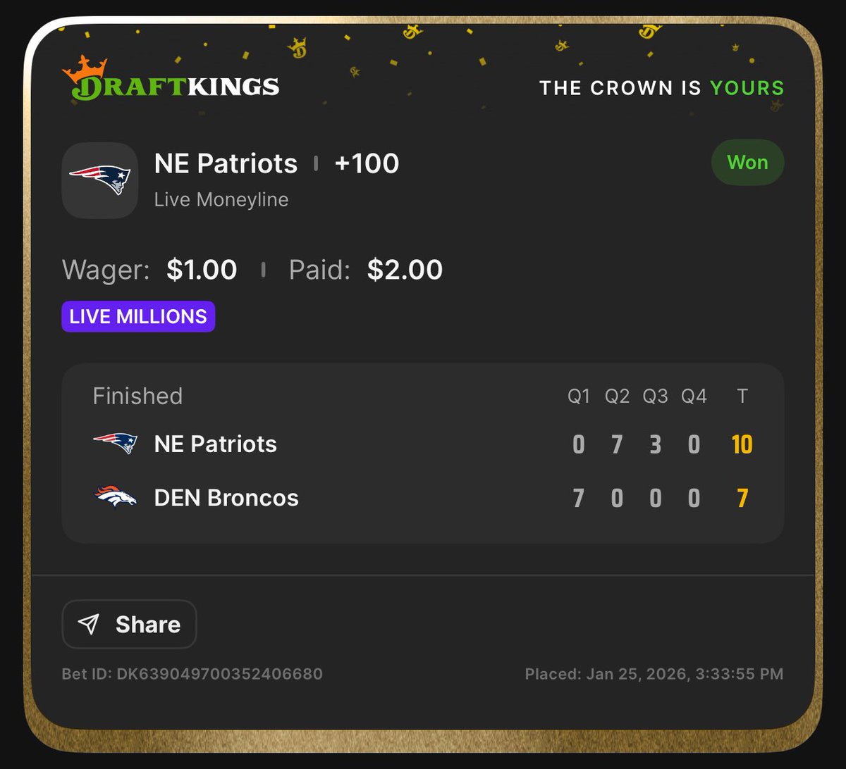 kneelbeforerod's tweet photo. @DKSportsbook @DK_Assist we are looking for a bonus bet after a feel good AFC Championship win! https://t.co/4UqmihafWr