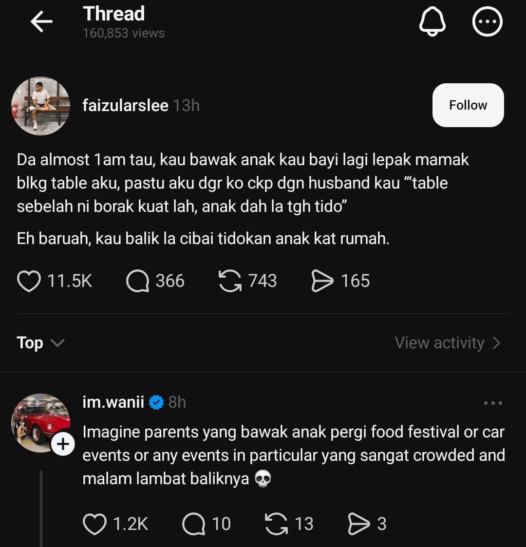 Parent tak ada common sense