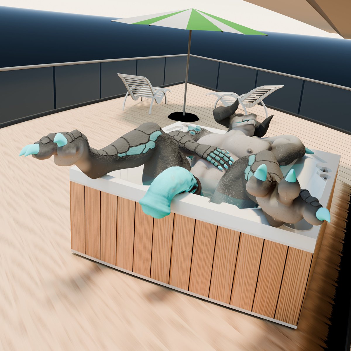 Tactic_protogen's tweet photo. Nothing like a nice cold bath on a summer day.
messing more on blender trying to get better lights and liquids (sweat)
set 2 of 3 
Model by
@VulgarVictor583
#nsfw #Deathclaw #furry #3dart https://t.co/eb8KQ6XVvV
