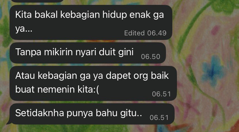 pembicaraan orang dewasa senin pagi:
