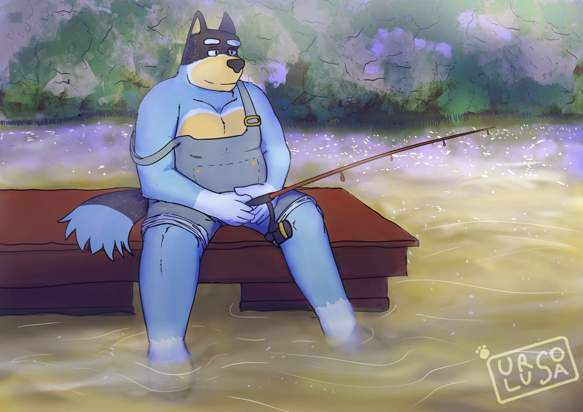 Papá pescando 

#BanditHeeler #furryfandom #furry