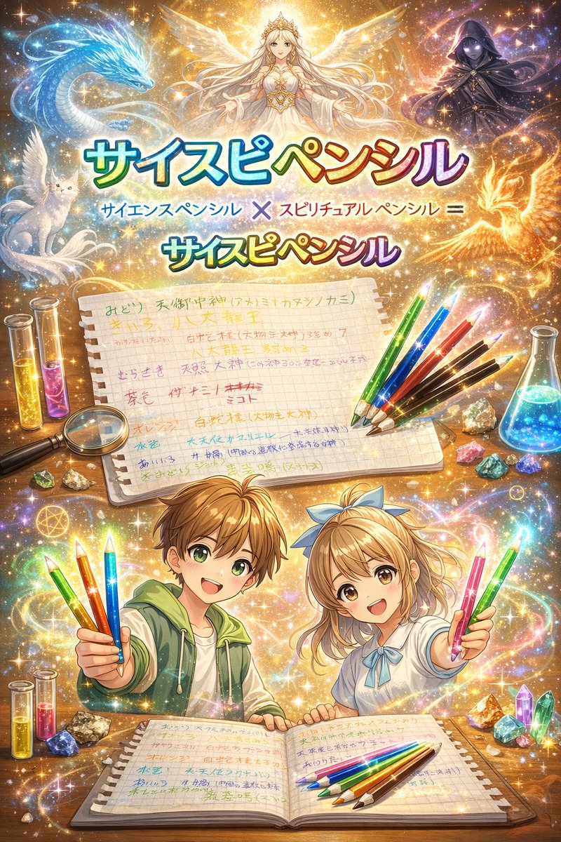 🌟不思議色鉛筆（サイスピペンシル）とは？ 

使う・試す・見せる・語ることで、
誰でも楽しく「不思議」を体験できる
体験型アイテムです🌈

この色鉛筆は
🧪 サイエンス（科学・実験・観察）
🔮 スピリチュアル（感覚・直感・エネルギー）
2つの世界をやさしくつなぎます💫

#不思議色鉛筆
#無料🎁