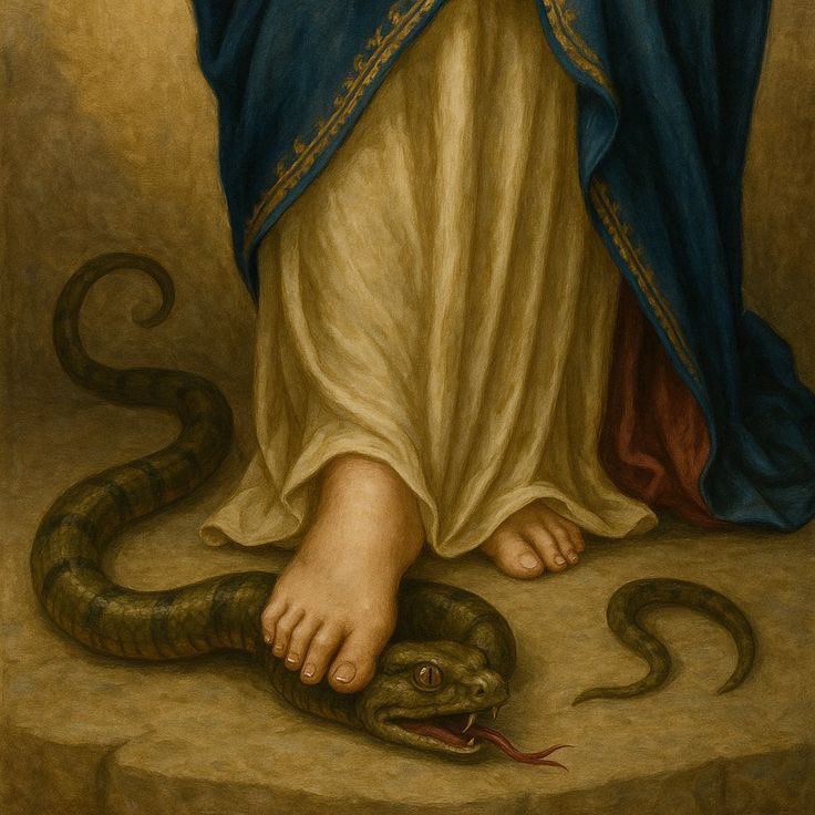 BillArnoldTeach's tweet photo. Eve listened to the serpent.
Mary steps on him. https://t.co/ONz3GJidnl
