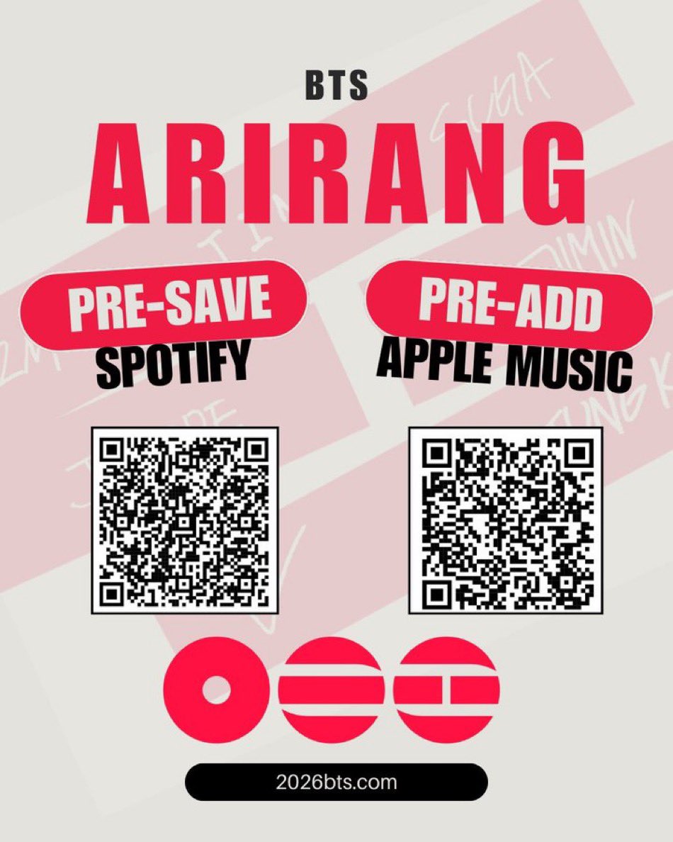 sugamihoney's tweet image. 🚨DIFUNDAN

Estamos a nada de que "ARIRANG" sea lanzado y necesitamos seguir preguardando tanto en SPOTIY &amp;amp; APPLE MUSIC. ES MUY IMPORTANTE 👇🏻

🔗 open.spotify.com/prerelease/1Dc…

🔗 music.apple.com/mx/album/arira…

ARIRANG IS COMING
PRESAVE ARIRANG ON SPOTIFY
PRESAVE ARIRANG ON APPLE MUSIC
BTS…