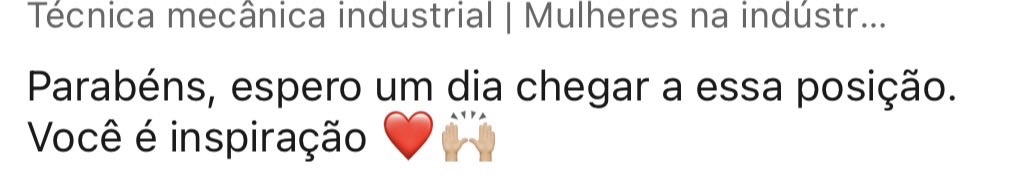 Isso aqui tá sendo o diferencial, sendo reconhecida na área de offshore e onshore , obrigada Deus ❤️