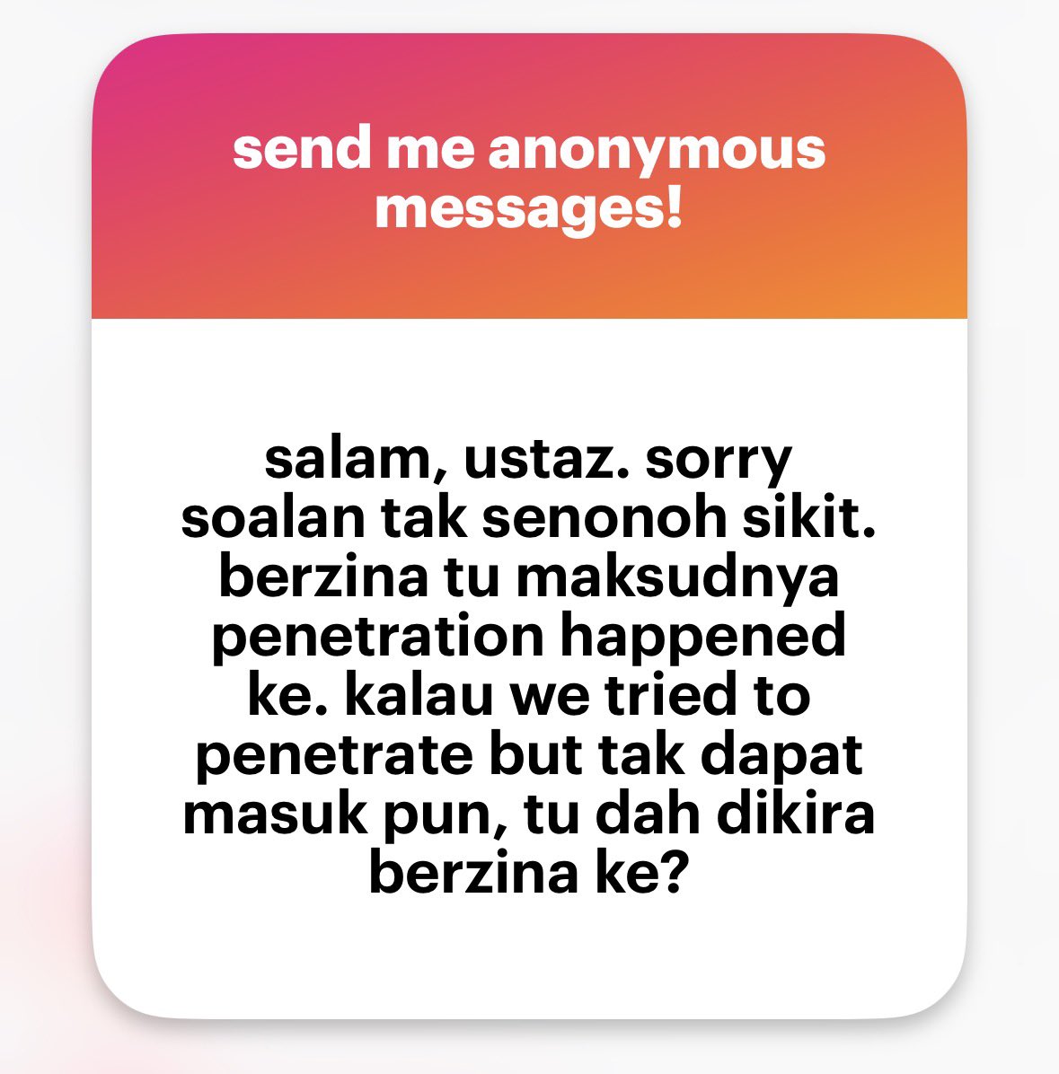 mnasrullah00's tweet photo. Waalaikumussalam 

Benar, zina itu adalah penetration antara dua-dua alat kelamin. Dalam istilah fiqhnya dipanggil (الوطء) - memasukkan kemaluan di dalam kemaluan lain tanpa akad perkahwinan yang sah.

Jika tak masuk, maka itu tidak dinamakan berzina tetapi termasuk dalam perbuatan yang dilarang iaitu persentuhan yang tidak halal dan berkhalwat.

Wallahua’lam