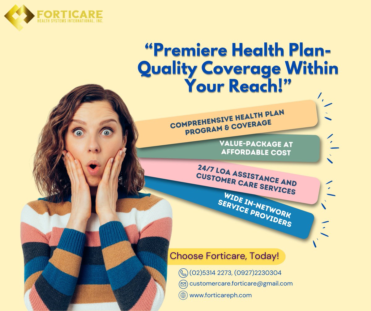 forticareph's tweet photo. 🏥Premier Health Plan Coverage—Now Within Your Reach!

Get the care you deserve with Forticare’s Premier Health Plans, designed to keep you protected without stretching your budget. #betterhealthbetterlife https://t.co/alrBAjx5i1