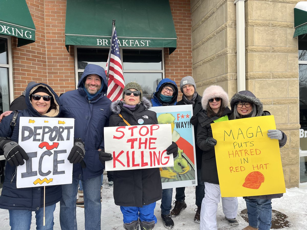 The cold couldn’t stop the 300 people that showed up in Mount Prospect to protest the murder of Alex Pretti. We stood up because the tactics of this administration are not lawful or just. We must use our voices and will not be silenced! #CookCounty #AlexPretti