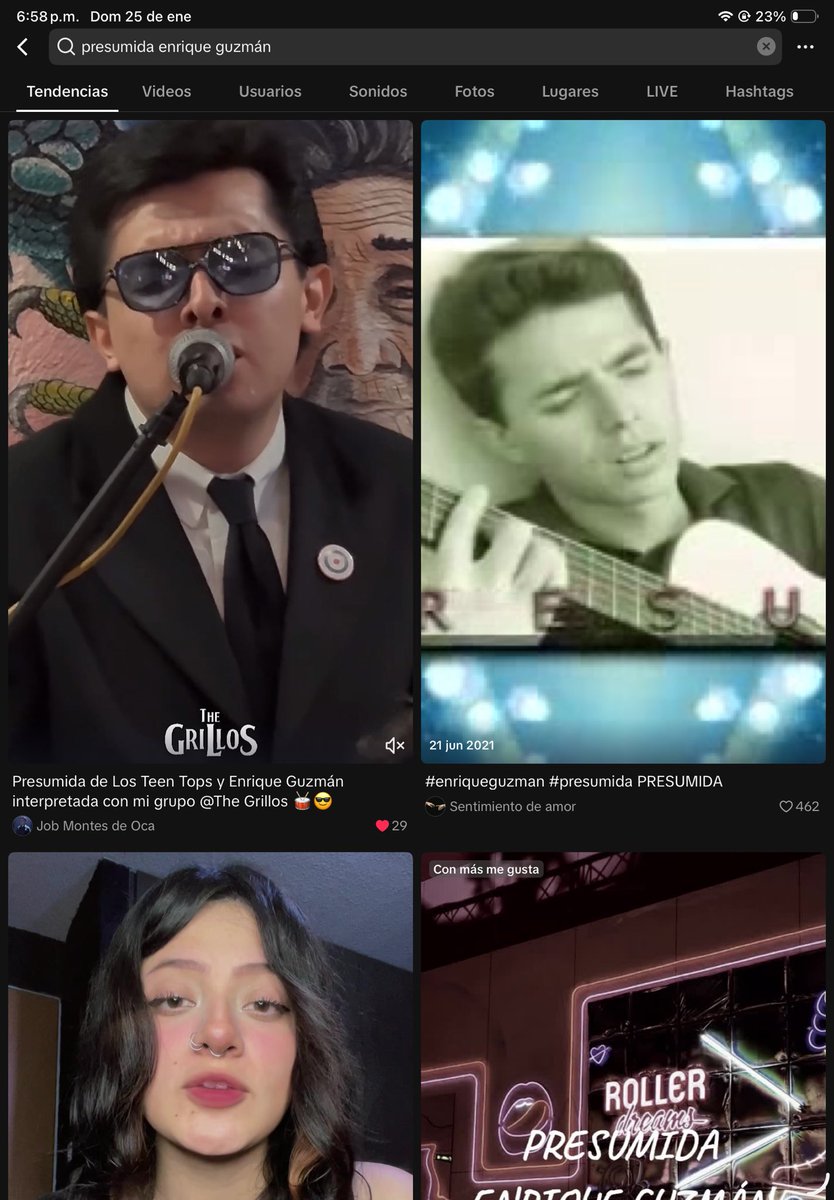 Interesante…🤔 
Si buscas en Tik tok, “Enrique Guzmán presumida” salgo yo 😎🫡