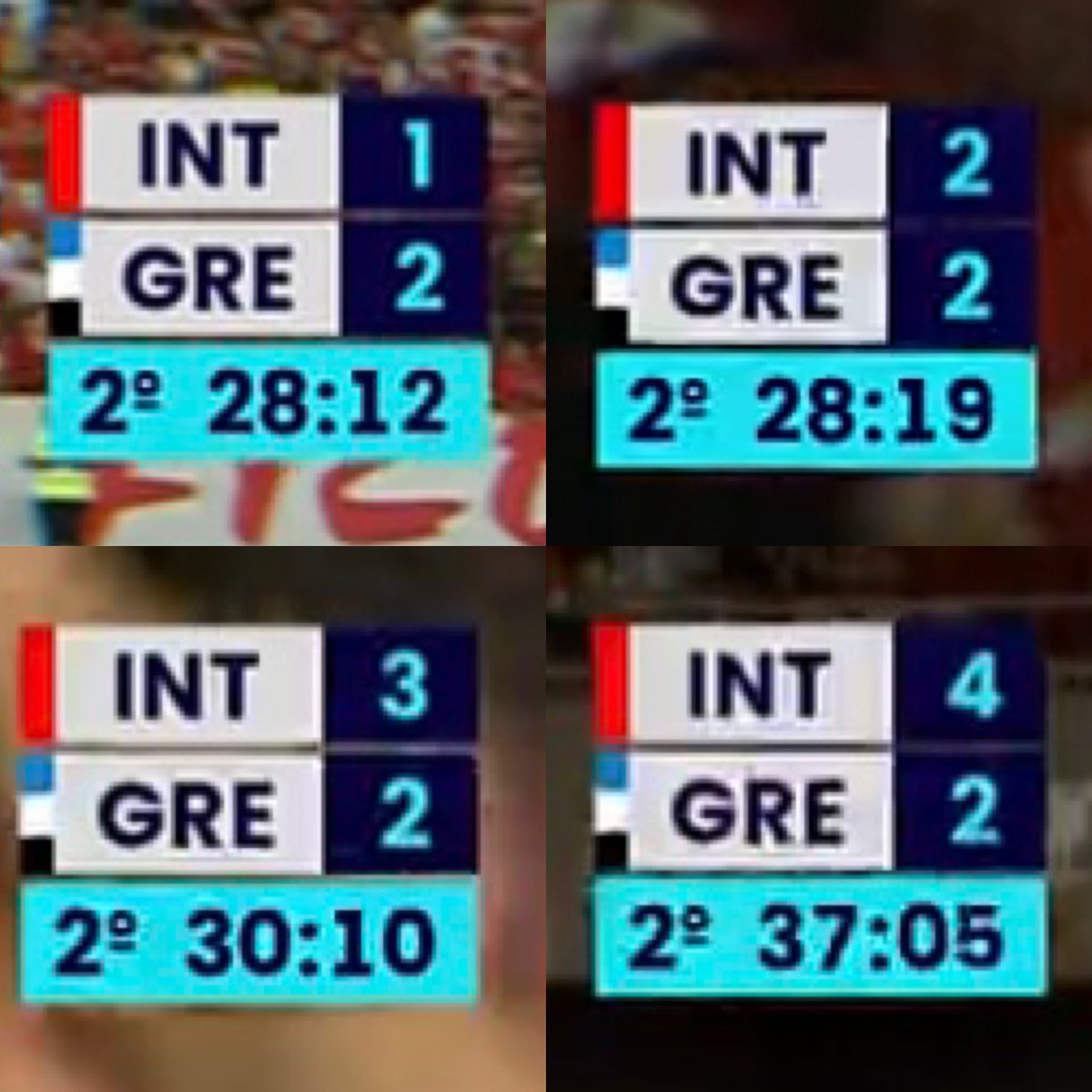 Pesgrau's tweet image. O Inter conseguiu sair de um 2x1 negativo no Grenal para um 4x2 em menos de 10 minutos.😳

VIRADA ABSURDA!