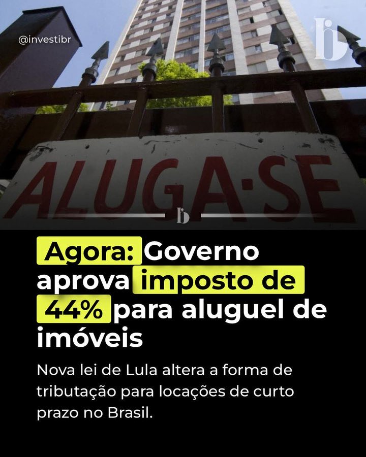 Você que guardou um dinheirinho a vida toda e investiu em apezinho pra fazer Airbnb, se fudeu

Você que trabalha no mercado de imoveis residenciais, se fudeu

Você que depende de renda de aluguel, se fudeu

Você que não votou no Lula, se fudeu. Você que votou, se fudeu tb. 

O