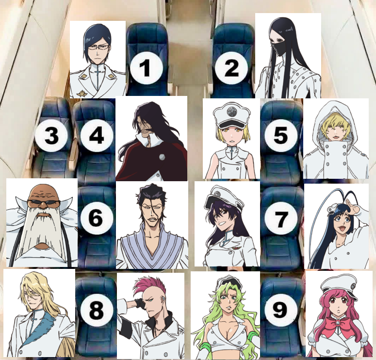 sl33pinSl33per's tweet photo. You're stuck on the Wandenreich plane for 10 hours, where are you sitting?
#BLEACH https://t.co/8ifxBNTVa5