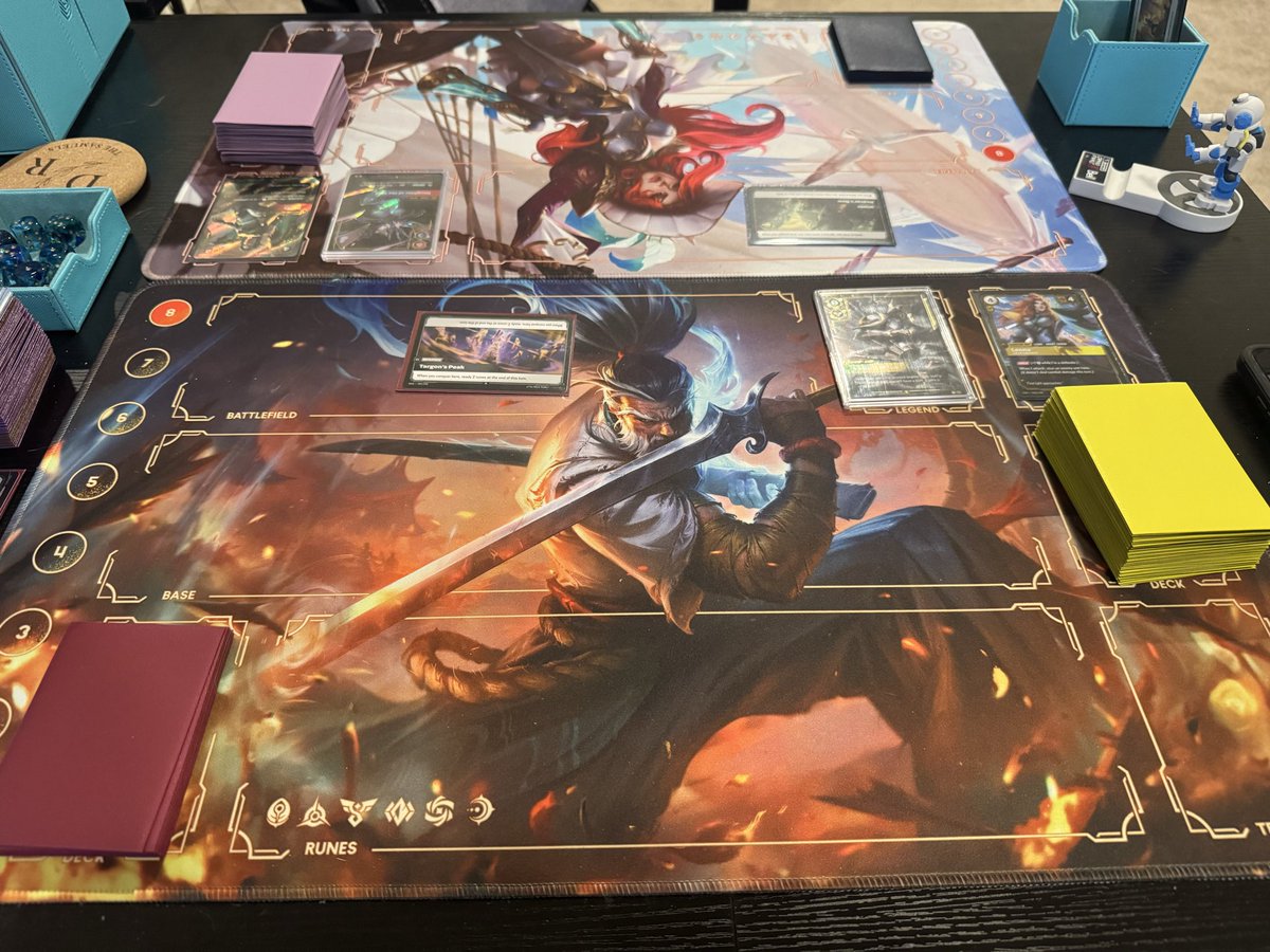 This game has brought a joy for me no other TCG has. And that’s the love Reagan has for it and our daily games together.

The pack opening experience, gameplay, and design have been amazing as well. Can’t wait for set two! <a href="/playriftbound/">Riftbound</a>