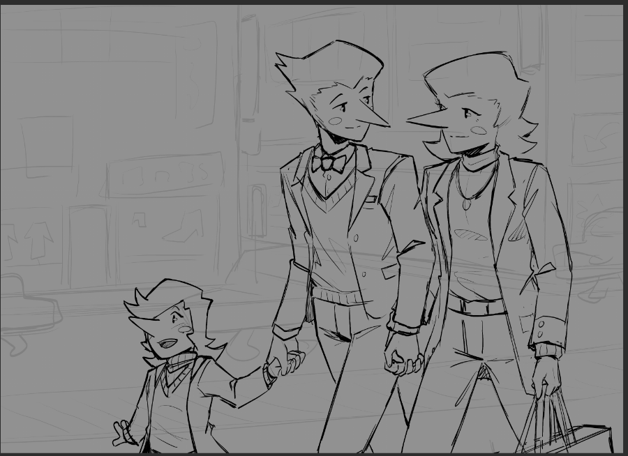 nabuco_88's tweet image. (wip)💛💙
I want drawing more Yellow (Vids) and Blue (Mags) together with their daughter 😔

#deltarune #addison #deltaruneOC