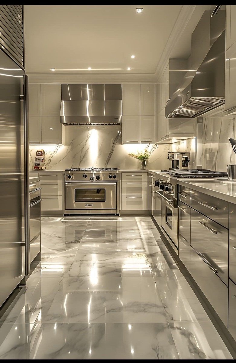 High-gloss modern kitchen.