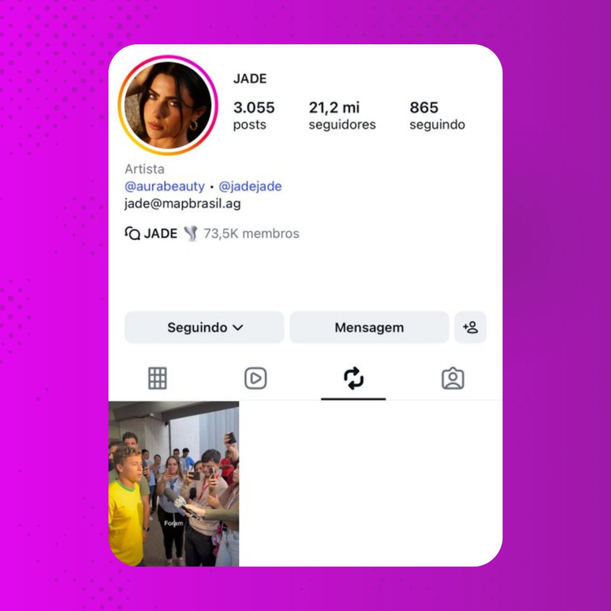 poptime's tweet image. Jade Picon REPUBLICA vídeo de Nikolas Ferreira em seu Instagram.