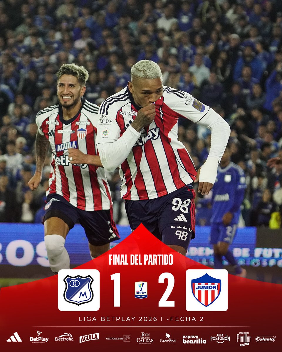 90’⌚▶️ |1-2| ¡GANÓ EL CAMPEÓN DE COLOMBIA! 

Millonarios 🆚 <a href="/JuniorClubSA/">Junior FC</a>   
  
#VamosJunior🔴⚪🔵