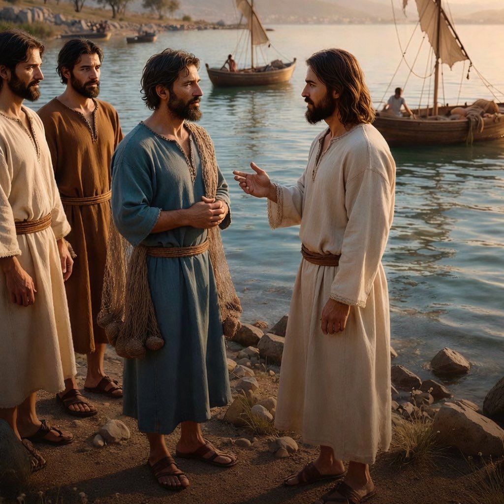 Reina_de_la_Paz's tweet image. Paseando junto al mar de Galilea vio a dos hermanos, a Simón, llamado Pedro, y a Andrés, que estaban echando la red en el mar, pues eran pescadores.
Les dijo:
«Venid en pos de mí y os haré pescadores de hombres».

San Mateo 4, 12-23