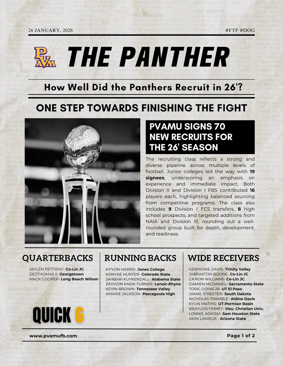 Prairie View A&M Football tweet media