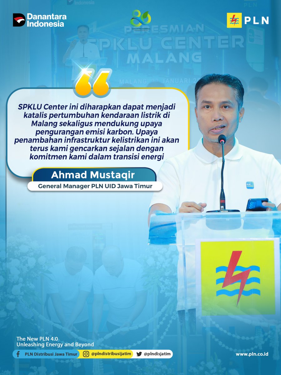 Electrizen,

PT PLN (Persero) meresmikan Stasiun Pengisian Kendaraan Listrik Umum (SPKLU) Center di Kota Malang pada Kamis, (22/01). Peresmian yang diawali dengan konvoi kendaraan listrik ini dihadiri oleh EVP Penjualan dan Pelayanan Pelanggan Retail PT PLN (Persero), Joni