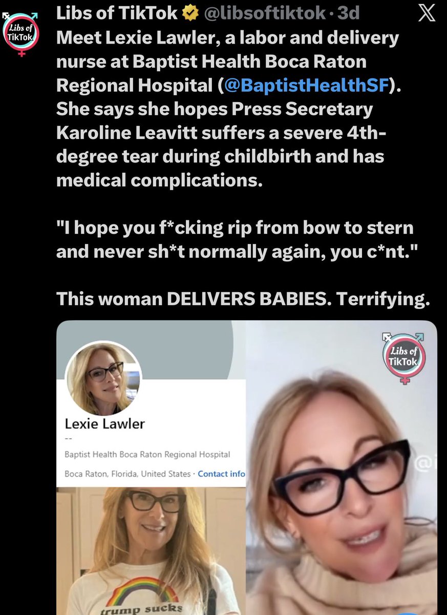 LyndaLFavilla75's tweet photo. Chanda Petrey-Czaruk RN and Lexie Lawler RN “HAVE BOTH BEEN FIRED” and should never work in the medical field in any capacity ever again! https://t.co/WnyHFANArR