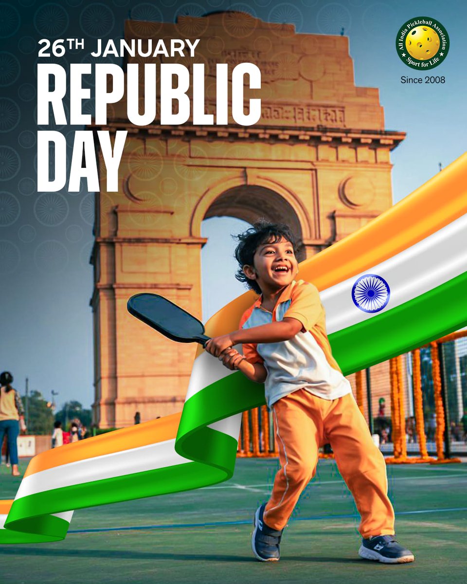 On this proud occasion of Republic Day, the All India Pickleball Association salutes the spirit of our Constitution and the values of unity, integrity, and excellence. May we continue to play, grow, and progress together as a nation. 
Happy Republic Day 🇮🇳✨ 

#republicday #india