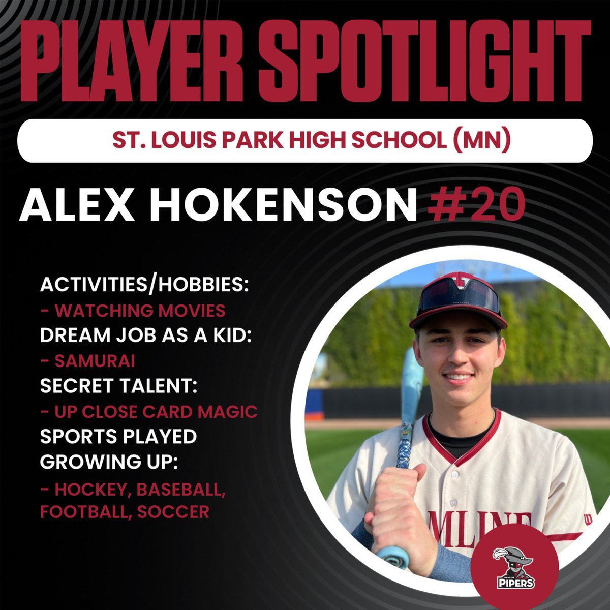 PiperBaseball's tweet photo. 2️⃣0️⃣ DAYS Until Game Day
Swipe to learn more about 2028 Grad, Alex Hokenson! (#20)
📍St. Louis Park, Minnesota
#GoPipers #CountdownToGameDay https://t.co/wFXPS8nKCb