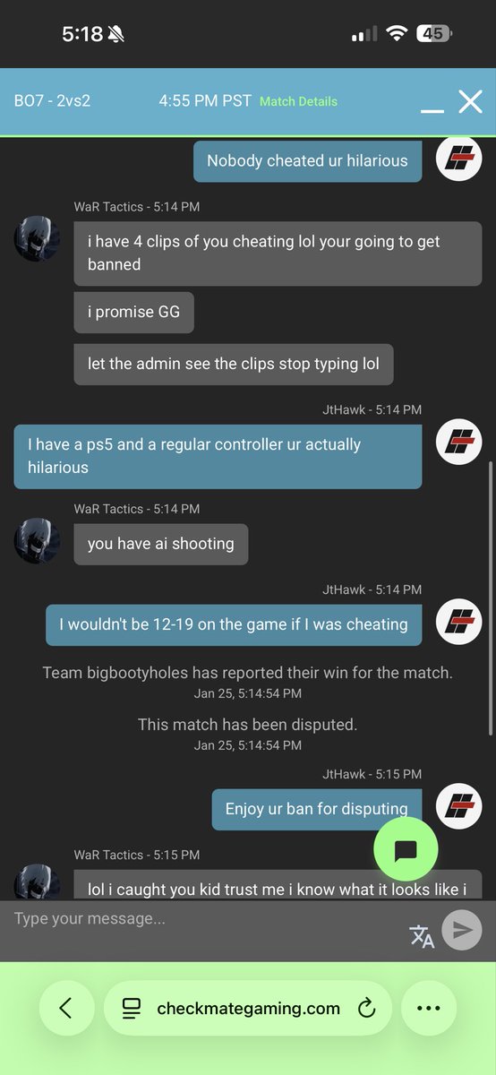 JtHawkk's tweet photo. LMAO, brothas tilted a guy with a ps5 and a regular controller beat him. My record on bo7 Cmgs is 12-19. I'm legit ass. Imagine thinking I'm cheating on xps🤣💀 https://t.co/V2t0N9zHc5