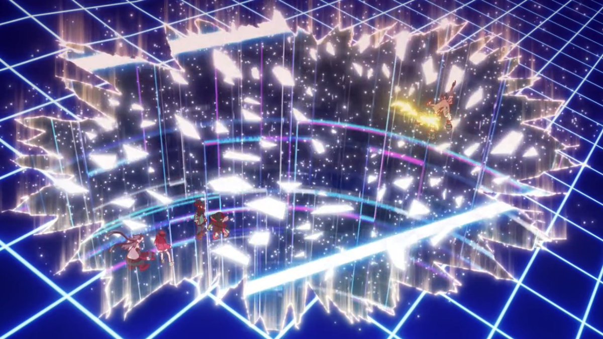 IdeusEidolon's tweet image. Moosemon, being an Armor-level, can open the portal to the Mirror World.
I suppose this adds to the rule that opening the portal to the Mirror World doesn't necessarily need a Perfect-level Digimon. Any level on par with Perfect-level, such as Armor-level/Hybrid-level, can do so.