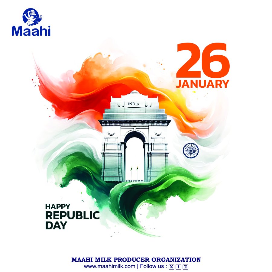 Celebrating the spirit of unity, pride, and progress.
Maahi Milk Producer Organization wishes everyone a very Happy Republic Day
#HappyRepublicDay
#RepublicDayIndia
#MaahiMilk