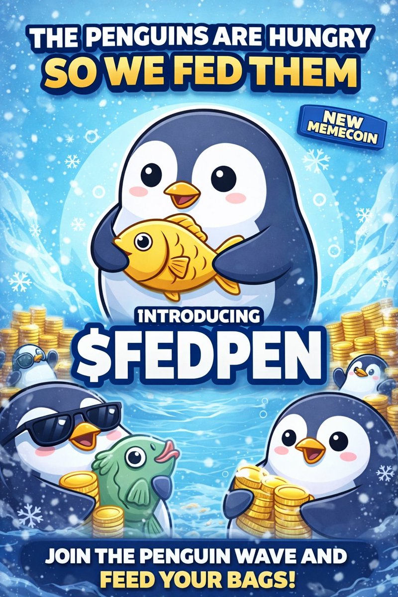 FeedHungers's tweet photo. The penguins are hungry 🐧
So we fed them.

No roadmap 
No fake promises 
Just vibes food and community

Introducing FEDPEN meme born feed penguins. Created to feed the flock not farm it.

CA: 6opWQAZYMmmwXtZ1J3r1YMgoq1Bic5tuyVmfpFhupump

🐧🔥 https://t.co/wjqdAINy1j

If penguins eat we all eat If they starve we starve
This is Feed Hungers This is FEDPEN