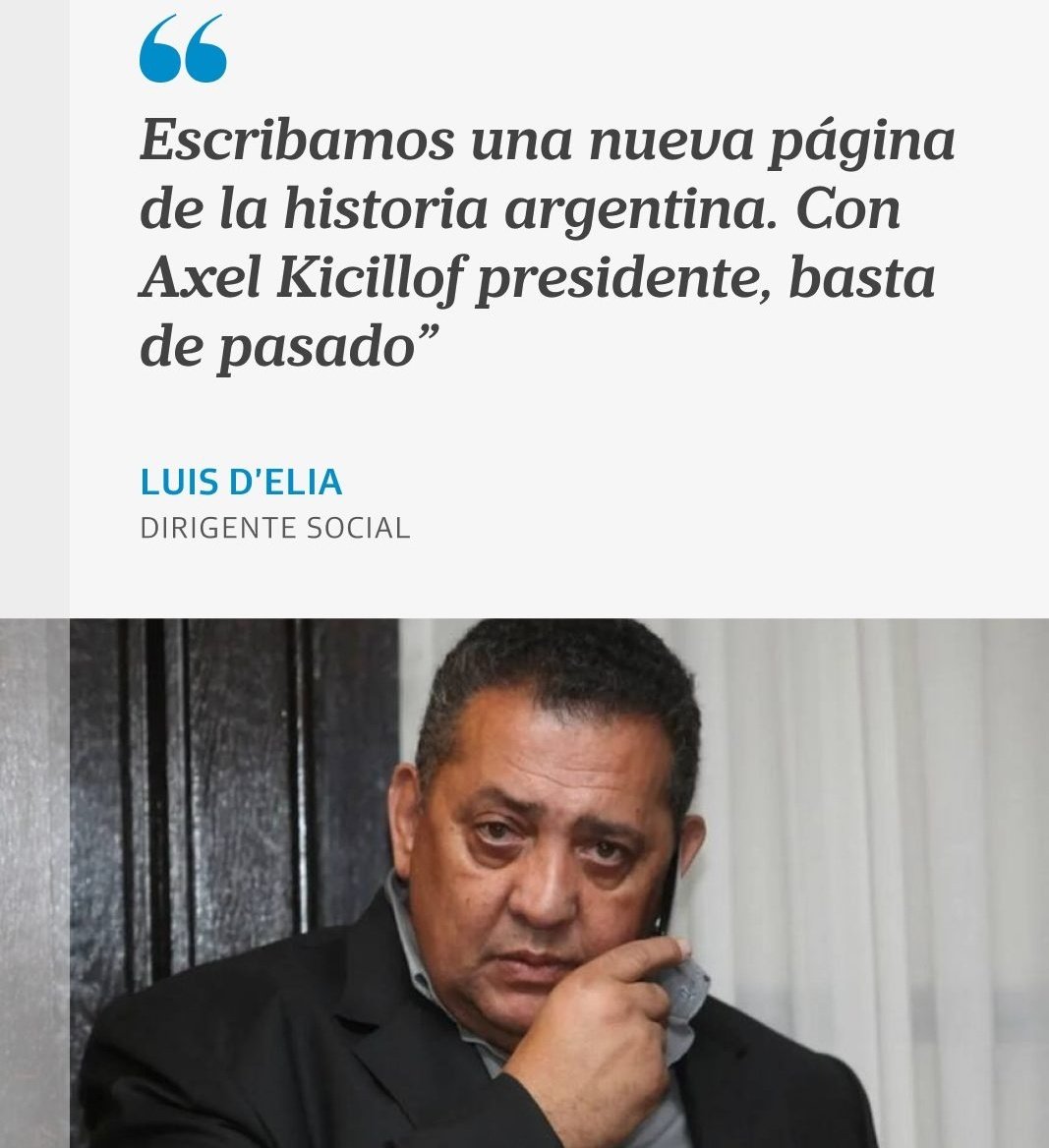 Si Luis D'Elia lo dice... es porque Kicillof es un desastre.

Igual no necesitaba su confirmación.